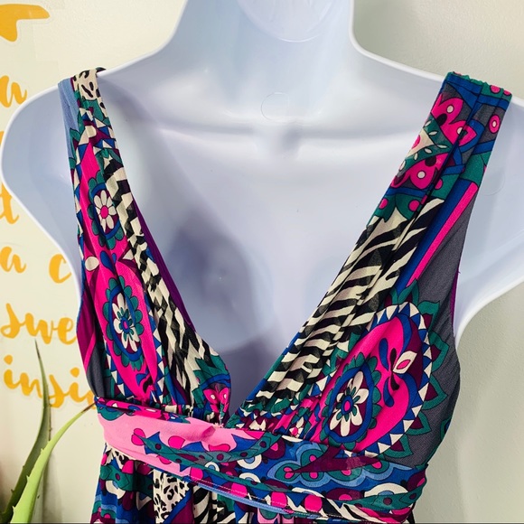 Tibi Multi-Color Silk Sleeveless Dress Size 0 - Picture 7 of 15